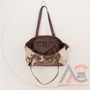 Nuevo bolso de mano de cuero de piel de vaca marrón de estilo occidental, bolso de compras bohemio de alta calidad para mujer - Product Image 6