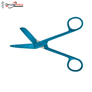 กรรไกรตัดผ้าพันแผลที่ใช้ในการผ่าตัดมีปลายทู่และปลายทู่สีฟ้า - Product Image 3