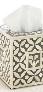 Elegante hecho a mano ecológico moderno hueso incrustaciones soporte de tejido de madera caja decorativa de lujo para sala de estar y oficina al por mayor - Product Image 6