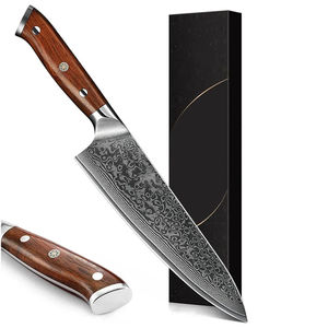 Cuchillo de Chef de Acero de Damasco a Precios Mayoristas, Cuchillo de Cocina Premium de Acero Inoxidable con Hoja y Mango de Madera - Product Image 5