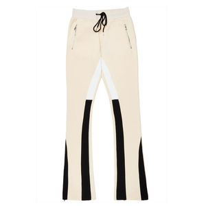 กางเกงสเวตเตอร์เอวกลางของผู้ชายแบบสั่งทำกางเกงลายทางเรียบป้องกันรอยยับพร้อมแผ่นปักลายสไตล์ลำลอง - Product Image 1