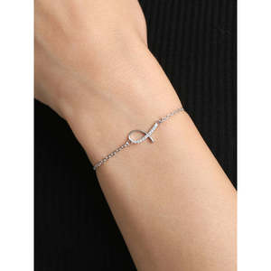 NOVAMART Fine Women's Lia <b>Bracelet</b> 925 Sterling <b>Silver</b> <b>Adjustable</b> Rhodium Plating Featuring for Swiss Zirconia Diamond Gift Wome - Product Image 4