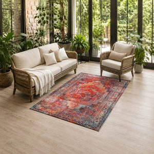 <b>RUGS</b> DEPOT LXDP-0995 Wholesale Red <b>Burgundy</b> Traditional Oriental Digital Printed Machine Washable Chenille Area <b>Rug</b> Non Slip - Product Image 6