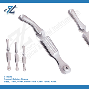 Johns-Hopkins Bulldog Clamps par le fabricant au Pakistan 55mm courbé en acier inoxydable Instruments chirurgicaux Source d'alimentation manuelle - Product Image 2
