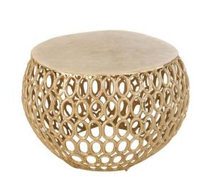 Table d'appoint ronde en aluminium avec finition polie argentée et surface résistante aux intempéries idéale pour les espaces de détente au bord de la piscine ou dans le jardin - Product Image 4