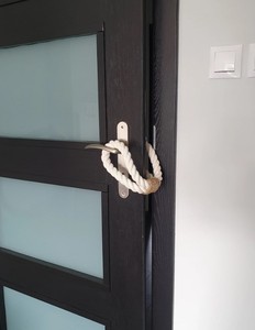 Protección de puerta .. Cuerda de algodón blanca .. Tope de animal de puerta .. Tope de puerta - Product Image 2