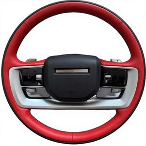 Nouvel ensemble de volant en bois de pêche noir/rouge adapté à la mise à niveau de style des Land Rover Range Rover 202 L460 LR109199 - Product Image 1
