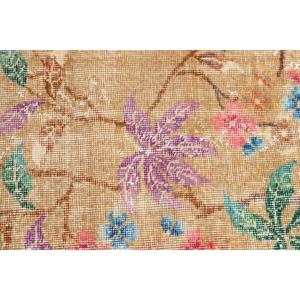 3x6.9 ft Eco-Friendly <b>Wool</b> Rug Traditional Turkish Accent Rug with <b>Brown</b> Patchwork and Latex Backing - Product Image 5