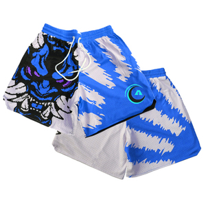 Pantalones cortos de baloncesto informales para hombre de poliéster 100% al por mayor, ropa de calle impresa con logotipo personalizado, tallas XS y XXS - Product Image 3