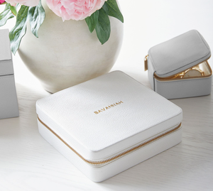 AK Brass Grande boîte à bijoux en cuir et Mdf de couleur noire et grise Lot de 3 cadeaux de qualité supérieure pour le désherbage - Product Image 2