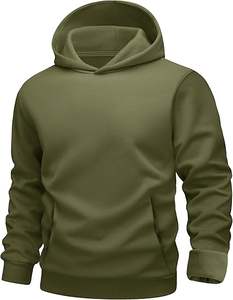 Sweat-shirt d'hiver chaud unisexe en coton épais, coupe ample, style vintage, noir, streetwear - Product Image 1