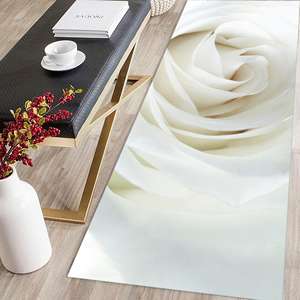White Rose Printed <b>Rug</b> - Luxury, Minimal, Personalized, Soft, Non Slip,<b>Chenille</b> <b>Rug</b> - Product Image 5