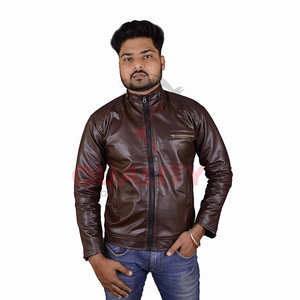 Veste en cuir de style motard 2025 avec fermeture éclair asymétrique construction robuste et appel edgy pour les balades à moto ou streetwear à vendre - Product Image 1
