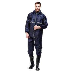 Traje de lluvia duradero de 2 piezas para hombre, cortavientos transpirable impermeable ligero con pantalones, ropa impermeable para viajes o excursiones al aire libre - Product Image 3