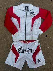 Custom Made Mens Sest <b>Zip</b> up Polyester Nylon Two Piece Windbreaker Short Set Men Sweatsuit Tracksuit - Product Image 4