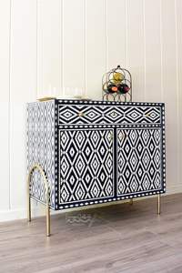 Articles en incrustation d'os tradition artisanale contemporaine table de chevet personnalisée et florale armoire en incrustation d'os salon d'Inde - Product Image 6