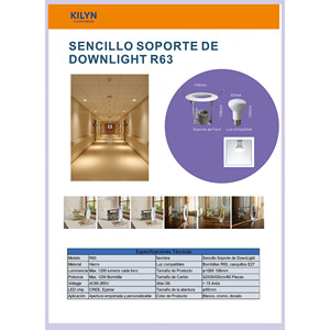 Luminaria LED Empotrable Simple R63, Luz Blanca Cálida (3500K) para Interiores, Clasificación IP33, Ecológica, de Acero, con 2 Años de Garantía - Product Image 6