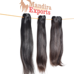 Natural 100% barato cutícula alineada virgen pelo libre de enredos Color negro rizado recto mechones crudo templo indio cabello humano - Product Image 3