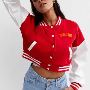 Blouson Bomber Varsity pour Femme, Hiver, Manches Longues, Couleur Personnalisée, Coton Brut, Impression de Logo Personnalisée - Product Image 1