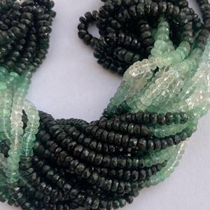 2mm 3mm 4mm Esmeralda verde natural colombiana sombreada Ombre piedra facetada Rondelle cuentas hebra de India Alibaba fabricación de joyas - Product Image 3