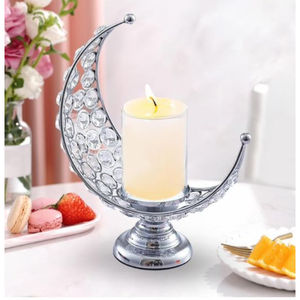 Fantaisie Designer Argenterie Bougeoir Bougeoir Qualité Supérieure En Métal Cristal Bougeoir En Gros Éclairage Accessoires - Product Image 1