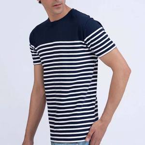 เสื้อยืดผู้ชายลายทางแขนสั้นระบายอากาศได้ดีปรับแต่งโลโก้ได้ตามต้องการ - Product Image 2