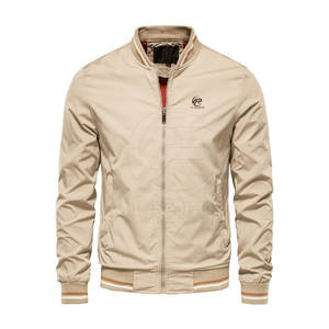 Chaquetas de bombardero con cuello levantado de nuevo diseño para hombre, chaquetas de bombardero de manga larga con cremallera completa para hombre - Product Image 1