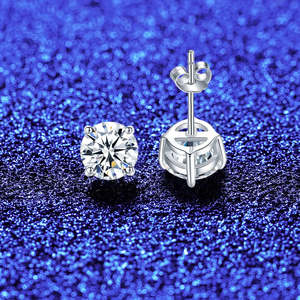 ต่างหูมอยซาไนต์ทรงกลม 2-4 กะรัต ดีไซน์หรูหราสำหรับผู้หญิง - Product Image 4