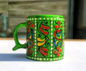 Taza hecha de cerámica pintada a mano Swati Art, Taza de cerámica pintada a mano de arte tradicional, taza pintada a mano Swati - Product Image 4