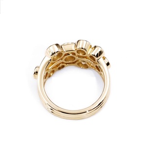 Anillo de Compromiso de Moissanita con Engaste de Bisel en Forma de Burbuja, Anillo de Boda de Tres Bandas con Múltiples Piedras en Bruto, Anillo de Plata con 9 Piedras para Mujer - Product Image 5