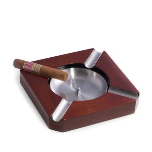 Cenicero de madera de acacia real, diseño clásico para fiesta de restaurante de Hotel, Decoración de mesa y almacenamiento de cigarrillos - Product Image 1