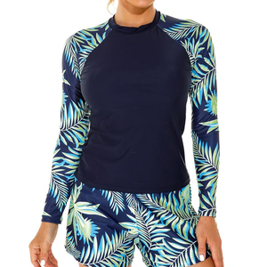 High Quality Women's Compression Rash Guard Workout Shirt Breathable Quick Dry Light-Weight Slim Fit Digital <b>Print</b> Solid Color - Product Image 2