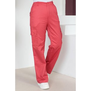 Pantalon cargo décontracté pour femme à taille élastique, coupe large, longueur genou, avec design froissé léger et respirant - Product Image 3