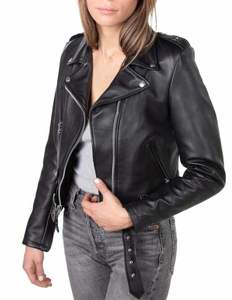 Chaqueta de cuero de motocicleta clásica Ropa de abrigo atemporal para uso diario - Product Image 3