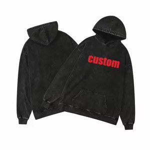 เสื้อมีฮู้ดฮิปฮอปผ้าฝ้าย100% สำหรับผู้ชาย, เสื้อผ้าแนวสตรีทผ้าคอตตอนโอเวอร์ไซส์ซักกรดสำหรับฤดูหนาว - Product Image 1