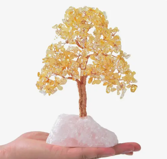 Best Quality Hot Sale Natural Citrine Bonsai Tree of Life with 500 CHIPS CRYSTAL TREE MONEY TREE gift