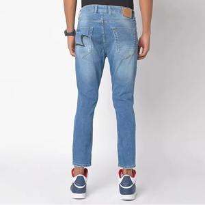 Pantalones vaqueros hechos a medida para hombre, pantalones vaqueros de ajuste regular de algodón de peso medio, bordado transpirable, ropa de calle cómoda, estilo a granel, venta al por mayor - Product Image 4