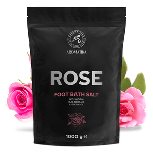 Aromatika Rose Sel Marin Naturel pour Bain de Pieds 1000g – Soin Revitalisant, Adoucissant et Anti-Callosités – Sachet Doypack Zip-Lock - Product Image 1