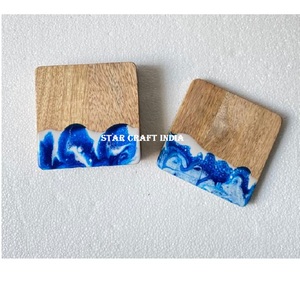 Nouveau design du meilleur dessous de verre en bois d'acacia en résine époxy fait à la main en bois pour boissons et thé de l'Inde par Quality Handicrafts - Product Image 4