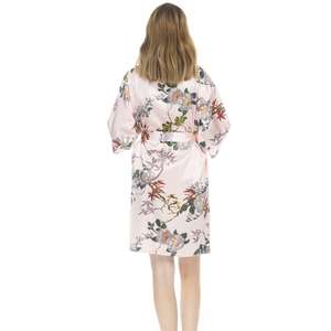 Conjunto de Pijama Corto de Satén Personalizado para Mujer, Estampado Floral, Ribete en Contraste de Lujo, Cintura Elástica, Ropa de Dormir ODM - Product Image 1