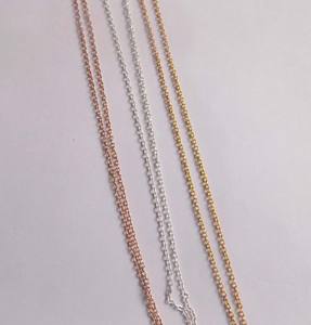 Cadena con Bisel Ovalado Chapada en Oro y Plata de Ley Personalizada para Mujer - HARI OM CREATIONS - Product Image 2