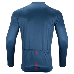 เสื้อจักรยานแขนยาว 100% โพลีเอสเตอร์ สีน้ำเงิน แดง ขาว ลายทาง ระบายอากาศได้ดี เสื้อผ้าสำหรับปั่นจักรยานสำหรับผู้ชาย ชุดปั่นจักรยานสำหรับฤดูร้อน - Product Image 2