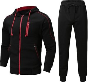 Vente en gros Survêtement unisexe à capuche solide, écologique, vierge, en coton et en polyester, ensemble de jogging deux pièces personnalisé - Product Image 5