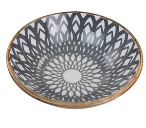 Cuenco de madera para servir, cuenco redondo para frutas secas, vajilla, cuencos para servir alimentos con impresión en el interior para servir en el hogar y el Hotel - Product Image 6