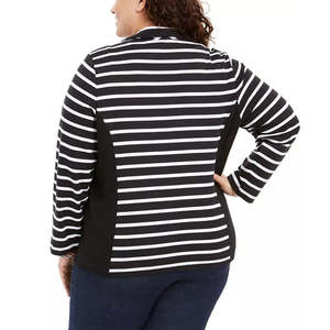 Giacca da donna Karen Scott taglie forti con zip frontale e colletto a revers, nera, taglia XS - Product Image 2