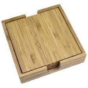 Venta al por mayor barato cuadrado redondo forma totalmente sólido natural de bambú vajilla posavasos - Product Image 5