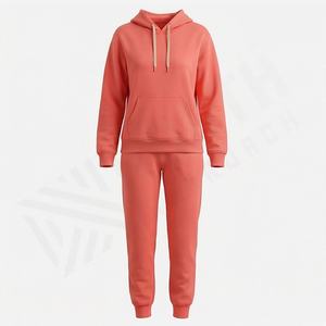 Ensemble de survêtement en molleton 100% coton imprimé à capuche pour femmes, décontracté, vente en gros, personnalisé, doux, jogging, vêtements de sport, vêtements de sport - Product Image 1