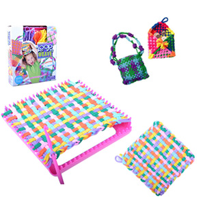 Kit de tissage de dessous-de-plat DIY de la marque SHJ Friendly |   Kit de tissage DIY en plastique avec boucles aux couleurs arc-en-ciel |   Jouet éducatif pour enfants - Product Image 5