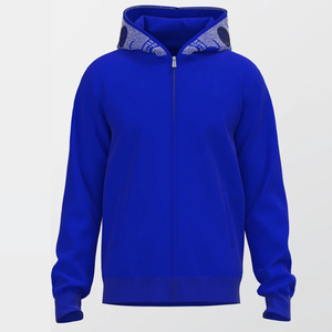 Sweat à capuche zippé avec logo brodé personnalisé, impression en relief, sweats à capuche pour hommes, haute qualité, tailles grandes, sweats à capuche pour hommes - Product Image 2