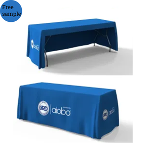 Polyester-Tischtuch günstig individuelles Logo offener Rücken Vorhang Tischwurf für Messe - Product Image 5